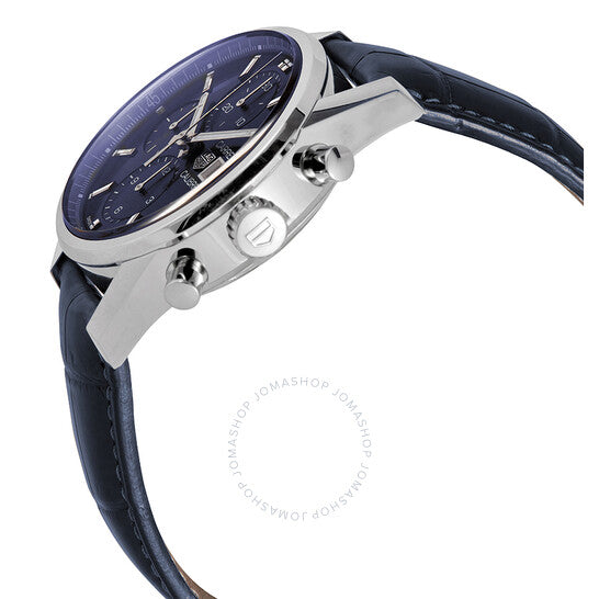 ساعة تاغ هوير كاريرا كرونوغراف أوتوماتيكية للرجال بمينا أزرق