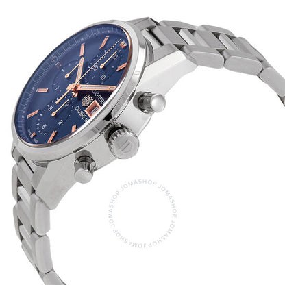 ساعة تاغ هوير كاريرا كرونوغراف أوتوماتيكية للرجال بمينا أزرق