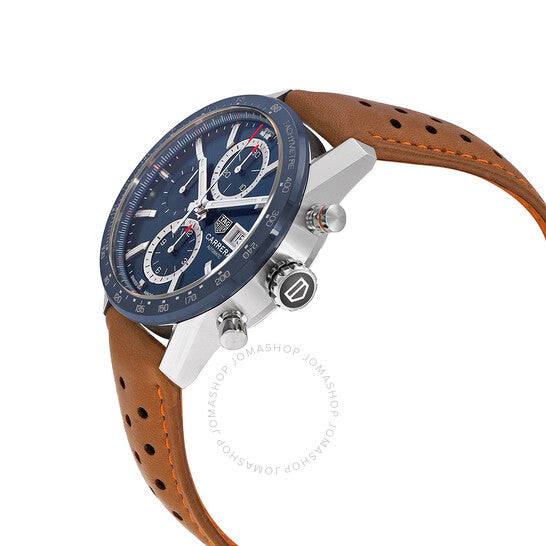 ساعة تاغ هوير كاريرا كرونوغراف أوتوماتيكية للرجال بمينا أزرق