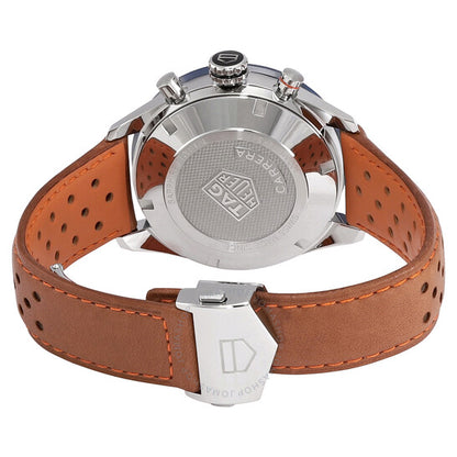 ساعة تاغ هوير كاريرا كرونوغراف أوتوماتيكية للرجال بمينا أزرق