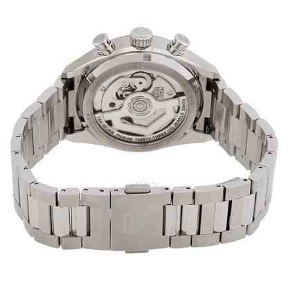 ساعة تاغ هوير كاريرا كرونوغراف أوتوماتيكية للرجال بمينا فضي