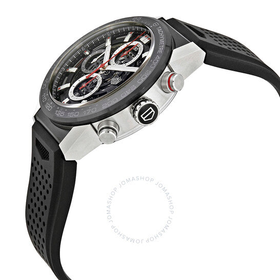 ساعة تاغ هوير كاريرا كرونوغراف أوتوماتيكية بمينا هيكلي للرجال