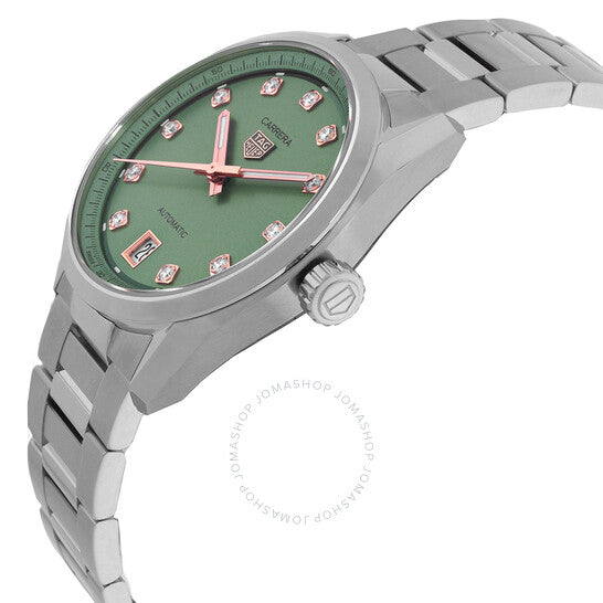 ساعة تاغ هوير كاريرا ديت أوتوماتيكية مرصعة بالألماس للسيدات