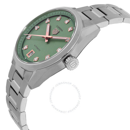 ساعة تاغ هوير كاريرا ديت أوتوماتيكية مرصعة بالألماس للسيدات