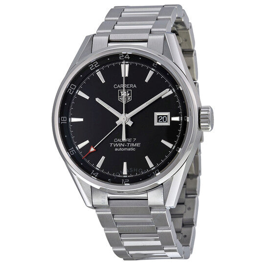 Tag Heuer, Carrera Dual Time Black Dial Men's Watch WAR2010BA0723