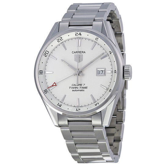 Tag Heuer, Carrera Dual Time Silver Dial Men's Watch WAR2011BA0723