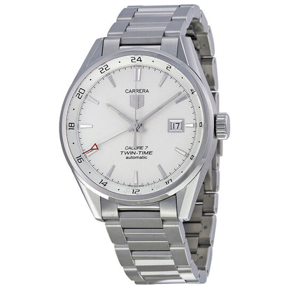 Tag Heuer, Carrera Dual Time Silver Dial Men's Watch WAR2011BA0723