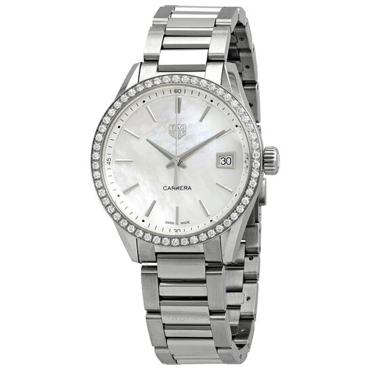 Tag Heuer, Carrera Quartz Diamond White Mother of Pearl Dial Ladies Watch