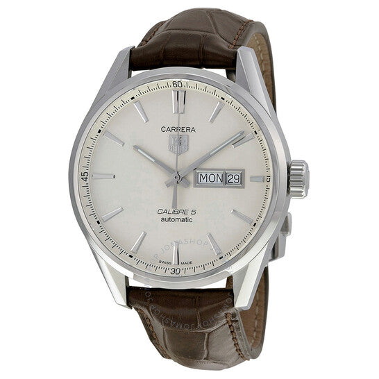 Tag Heuer, Carrera Silver Dial Brown Leather Men's Watch WAR201BFC6291