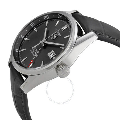 ساعة تاغ هوير كاريرا أوتوماتيكية للرجال بمينا أنثراسيت