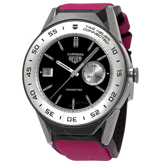 Tag Heuer, Connected Modular Chronograph Pink Leather Smart Watch
