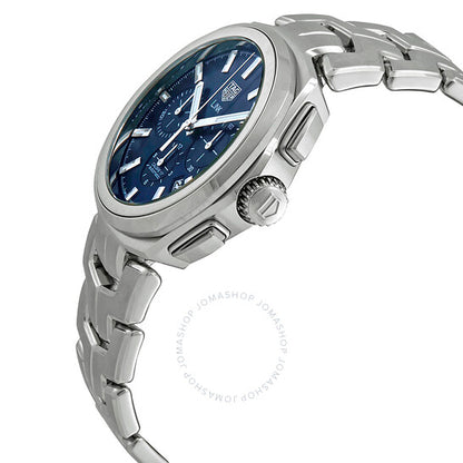 ساعة تاغ هوير لينك كرونوغراف أوتوماتيكية للرجال بمينا أزرق