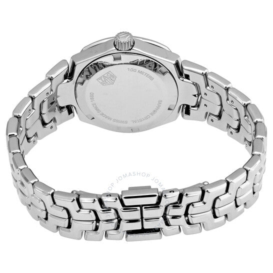 ساعة تاج هوير لينك كوارتز للسيدات بمينا أسود من الألماس