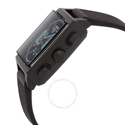 ساعة تاغ هوير موناكو كرونوغراف أوتوماتيكية للرجال بمينا أسود