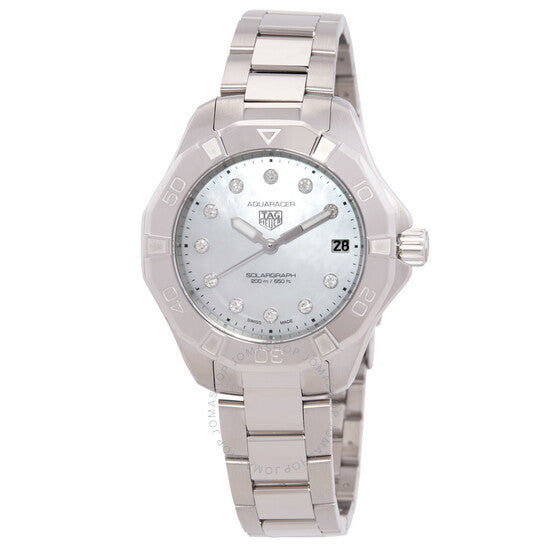 ساعة تاغ هوير كوارتز نسائية مرصعة بالألماس