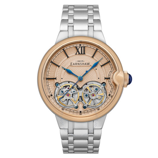 توماس إيرنشو، ساعة باراليير ثنائية القلب الأوتوماتيكية للرجال بمينا من الذهب الوردي