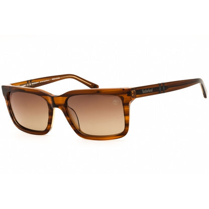 Men's Brown Rectangular Sunglasses