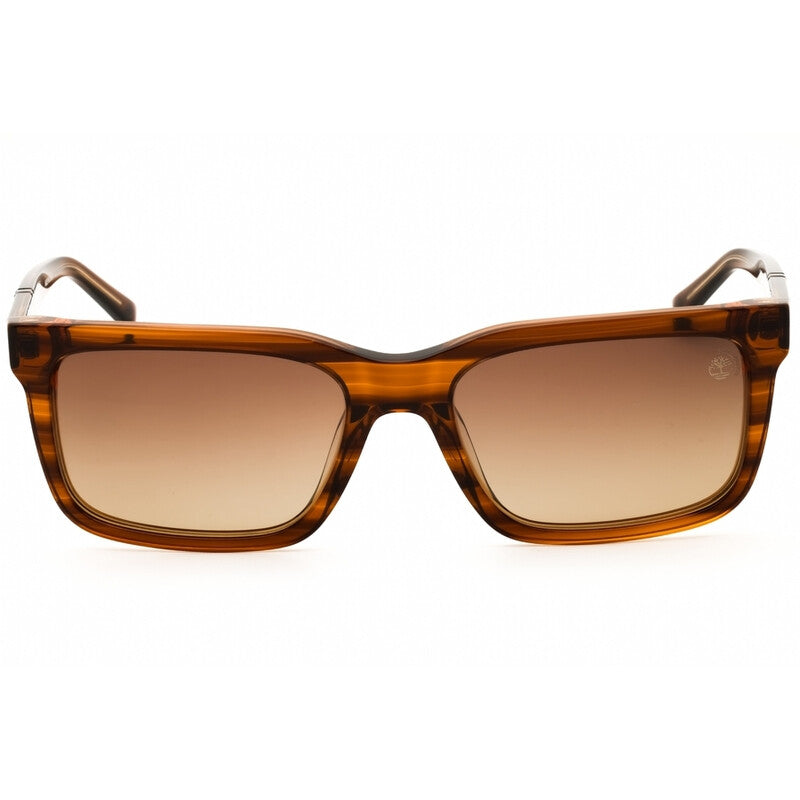 Men's Brown Rectangular Sunglasses