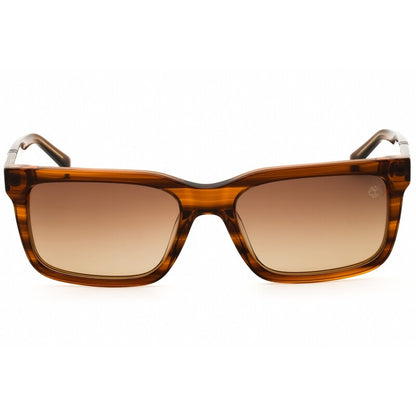 Men's Brown Rectangular Sunglasses