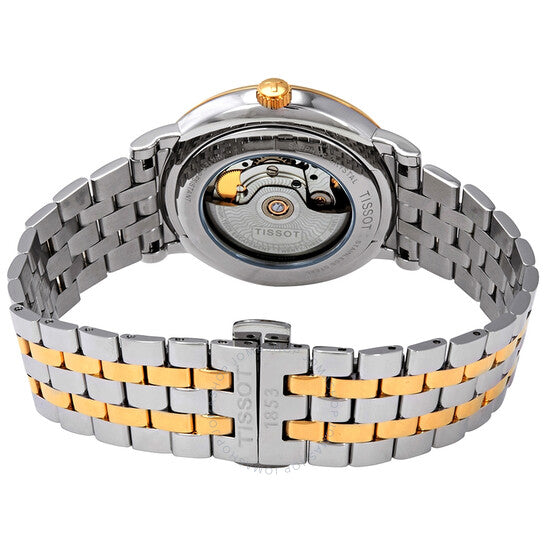 ساعة تيسوت كارسون الأوتوماتيكية للرجال بمينا فضي