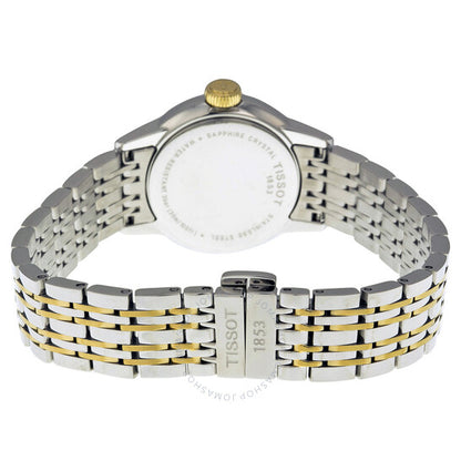 ساعة تيسوت كارسون النسائية ثنائية اللون بمينا أبيض T0852102201100