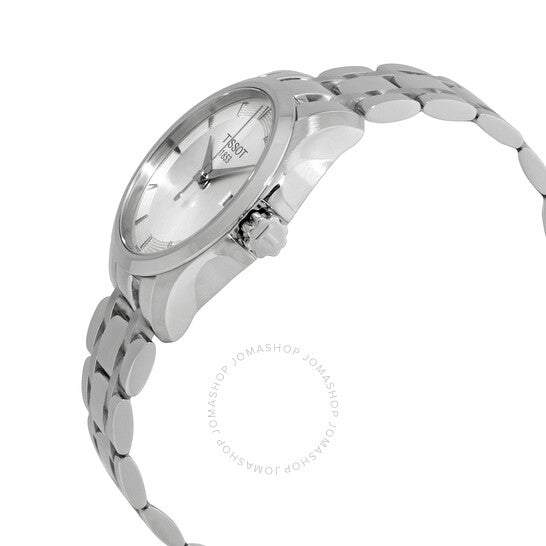 ساعة تيسو كوتورييه كوارتز نسائية بمينا فضي