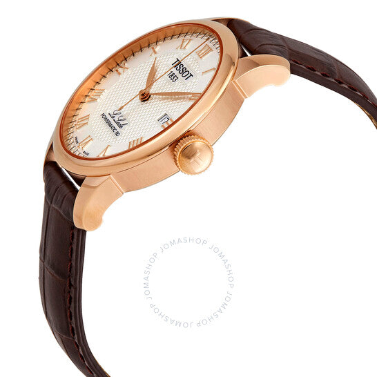 ساعة تيسو لو لوكل الأوتوماتيكية للرجال بمينا فضي