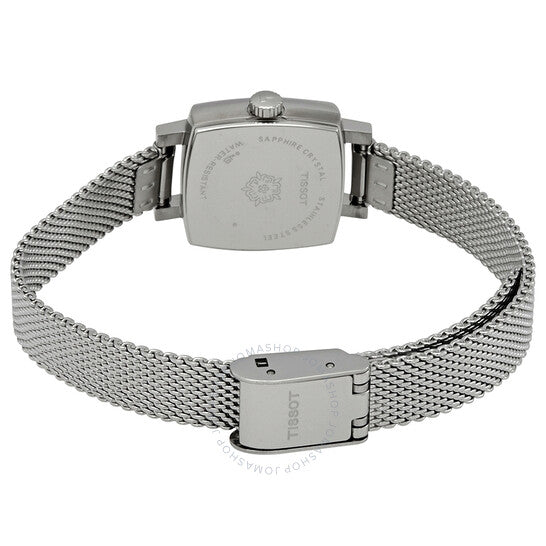 ساعة تيسو النسائية الجميلة ذات المينا الأزرق المربعة المصنوعة من الكوارتز