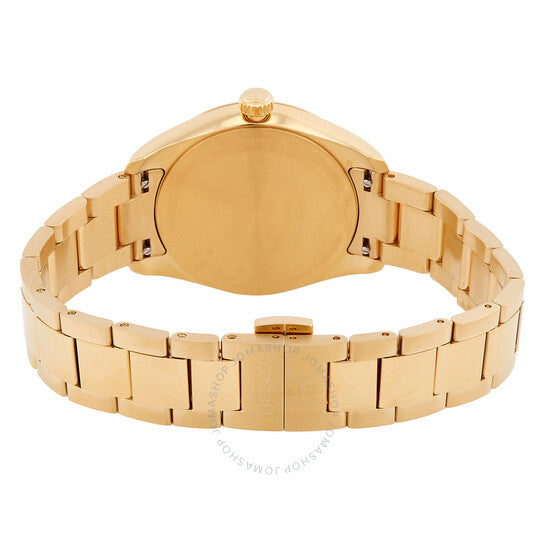 ساعة تيسو PR 100 كوارتز نسائية بمينا بلون الشمبانيا