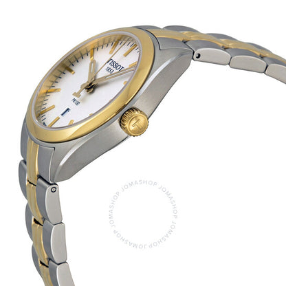 ساعة تيسو PR100 للسيدات بمينا فضي ودرجتي لون T1012102203100