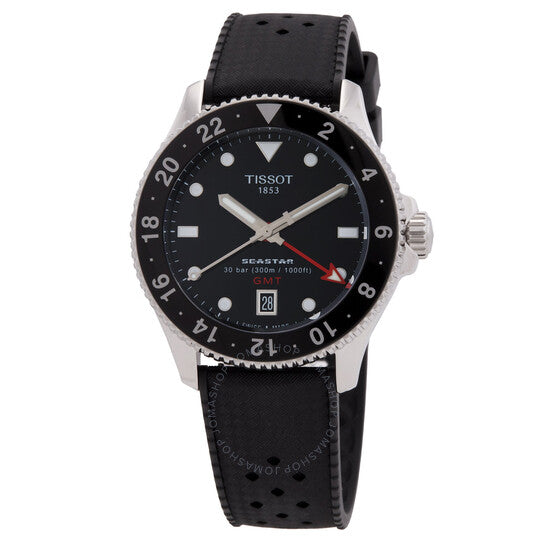 Tissot, Seastar 1000 Quartz GMT Black Dial Men's Watch