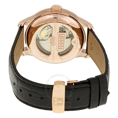 ساعة تيسو تي كلاسيك أوتوماتيكية للرجال بمينا أسود T0064073605300