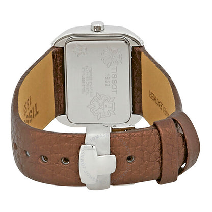 ساعة تي-ويف للسيدات من تيسوت، بمينا فضي وإطار ماسي