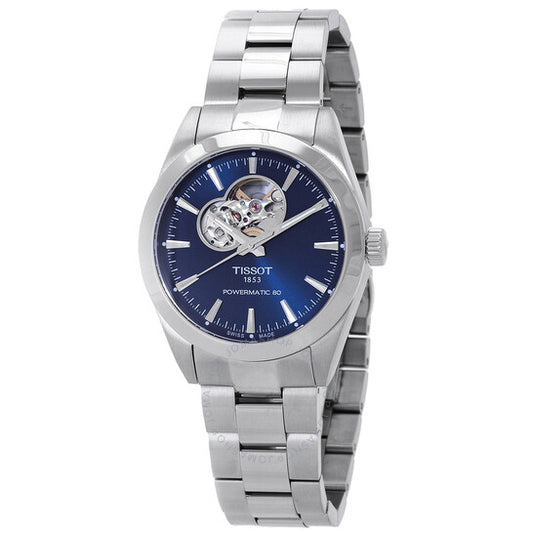 Tissot, Gentleman Powermatic 80 Open Heart Automatic Blue Dial Men's Watch