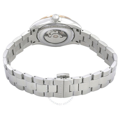 ساعة تيسوت النسائية الأوتوماتيكية من الذهب تي-جولد مرصعة بالألماس