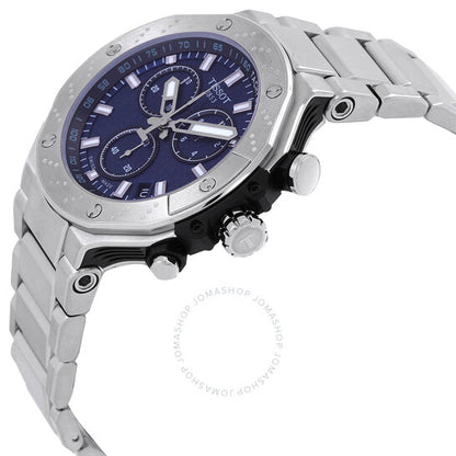 ساعة تيسو تي-ريس كرونوغراف كوارتز بمينا زرقاء للرجال