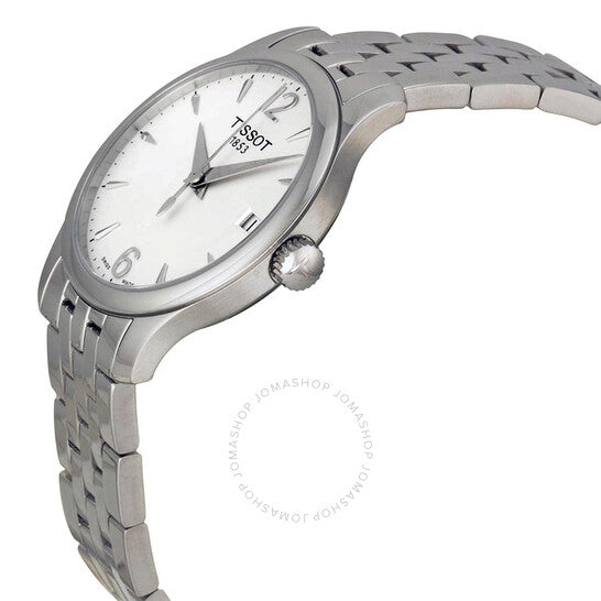 ساعة تيسوت تراديشن للنساء بمينا فضي T0632101103700