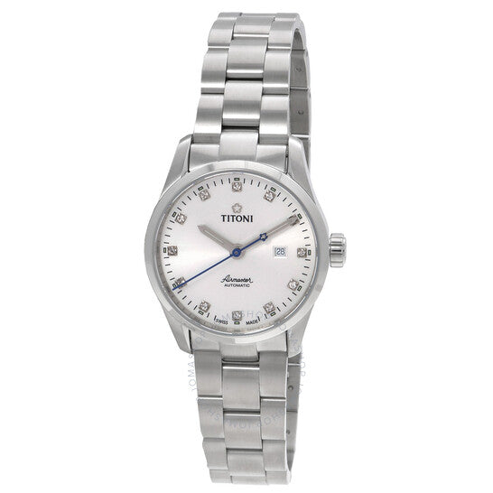 ساعة تيتوني ايرماستر أوتوماتيكية للسيدات بمينا فضي