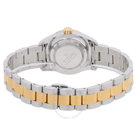 ساعة تيتوني ايرماستر أوتوماتيكية للسيدات بمينا أبيض