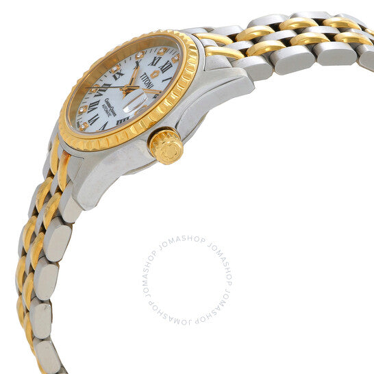 ساعة تيتوني كوزمو أوتوماتيكية للسيدات بمينا أبيض