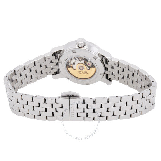 ساعة تيتوني، سبيس ستار أوتوماتيكية للسيدات بمينا فضي