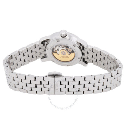 ساعة تيتوني، سبيس ستار أوتوماتيكية للسيدات بمينا فضي