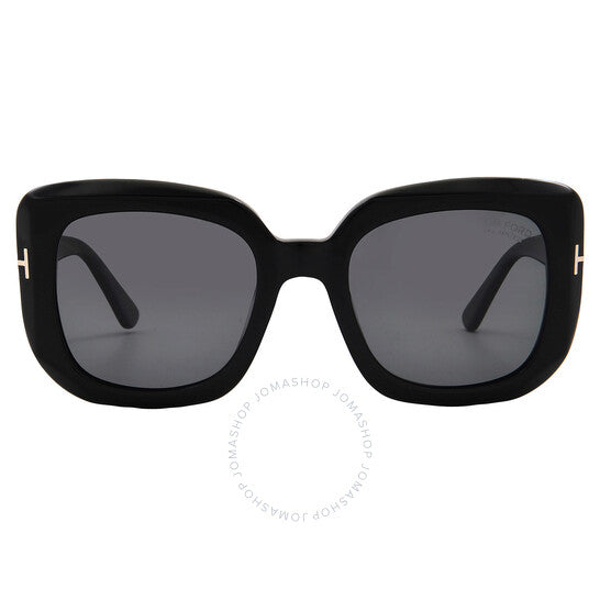 Tom Ford, Carla Polarized Smoke Square Ladies Sunglasses