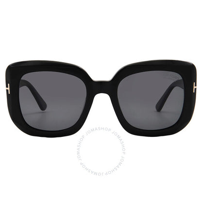 Tom Ford, Carla Polarized Smoke Square Ladies Sunglasses
