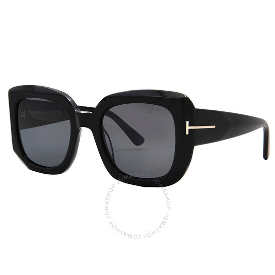 Tom Ford, Carla Polarized Smoke Square Ladies Sunglasses
