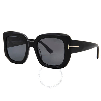 Tom Ford, Carla Polarized Smoke Square Ladies Sunglasses