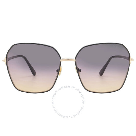 Tom Ford, Claudia-02 Smoke Gradient to Lilac Butterfly Ladies Sunglasses
