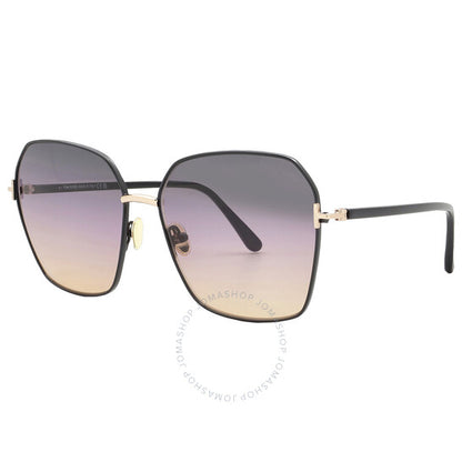 Tom Ford, Claudia-02 Smoke Gradient to Lilac Butterfly Ladies Sunglasses