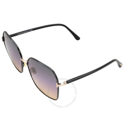 Tom Ford, Claudia-02 Smoke Gradient to Lilac Butterfly Ladies Sunglasses