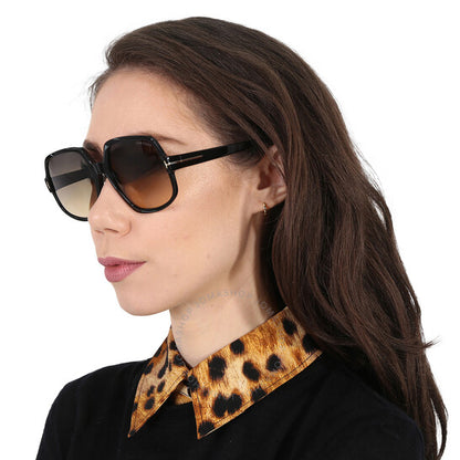 Tom Ford, Delphine Smoke Gradient Oversized Ladies Sunglasses